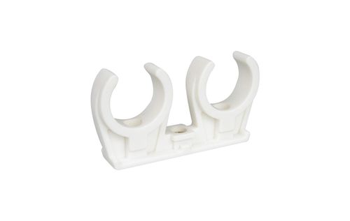 Walraven-Rohrclip-PP-doppelt-12x40x18-M6-weiss-8-mm-0853208 gallery number 1